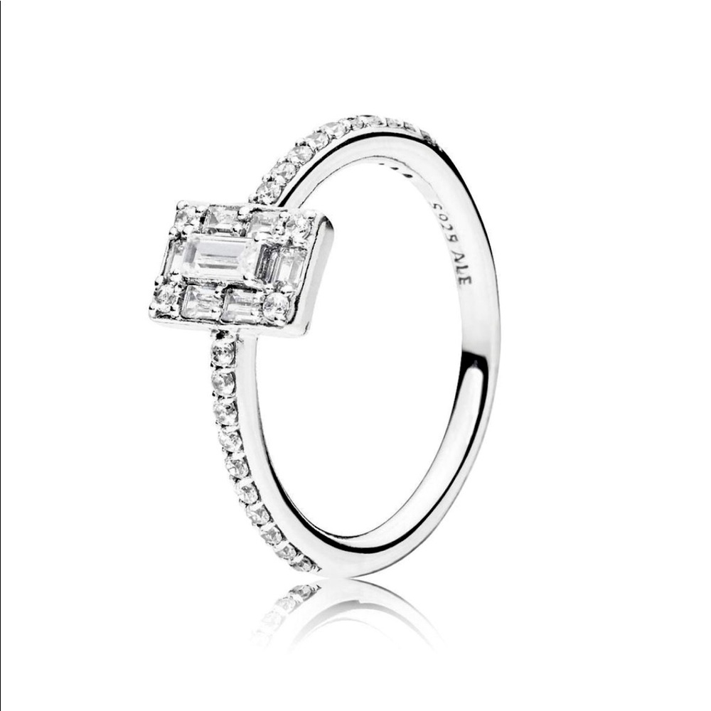 SOLD.   Pandora Luminous Ice Ring, Clear Cubic Zirconia